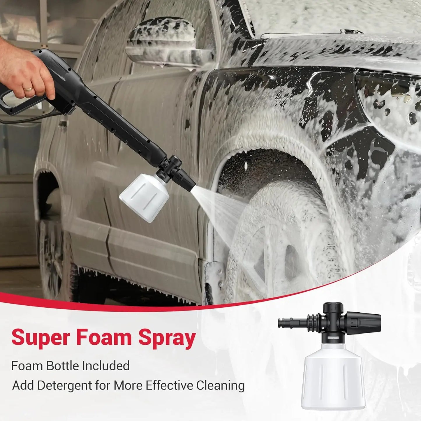 Deli 3800 PSI Electric Pressure Washer Portable with Foam Cannon