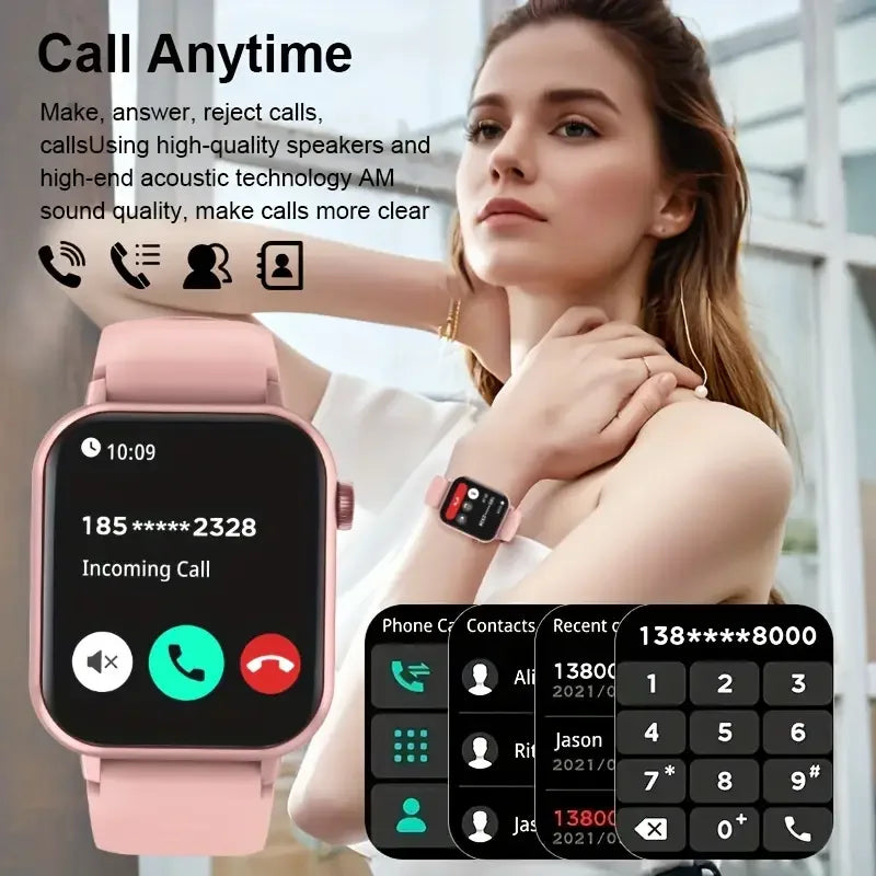 LAXASFIT Waterproof Smartwatch Bluetooth Call Voice Assistant for Android iOS
