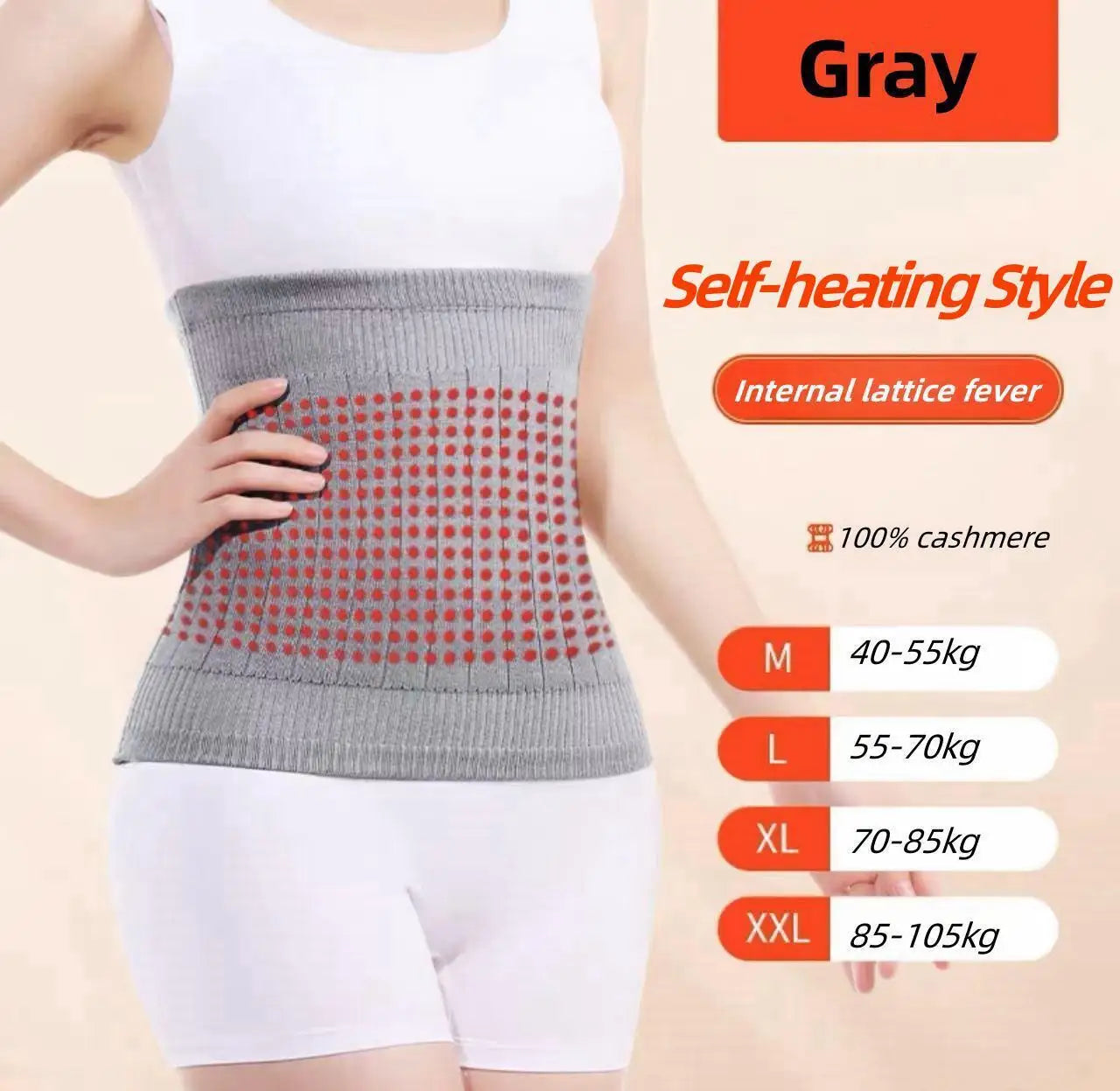 okerqi Cashmere Waist Warmer Belt with Lumbar Support and Thermal Protection