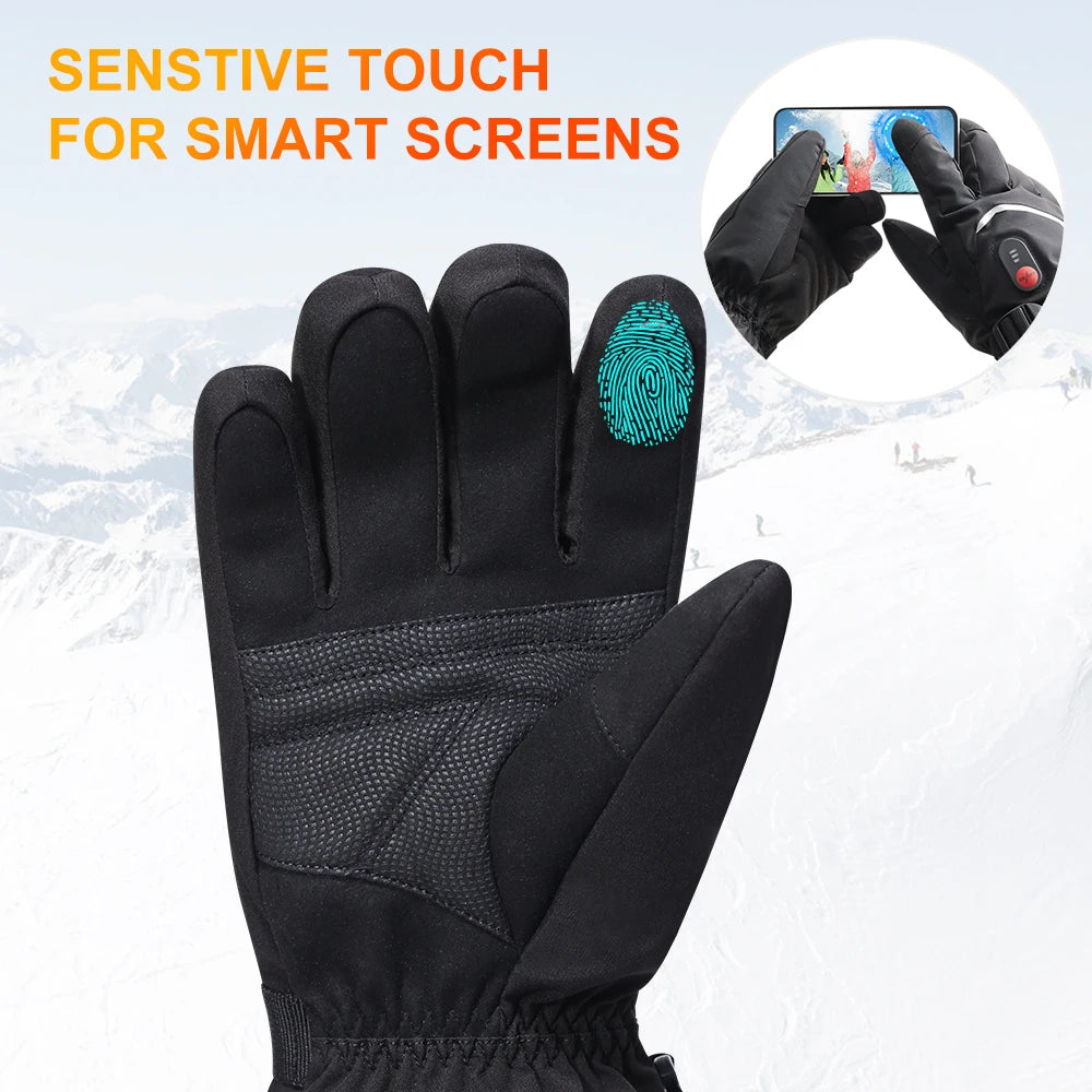 Savior Heat Winter Heated Gloves Goatskin Leather Rechargeable Battery