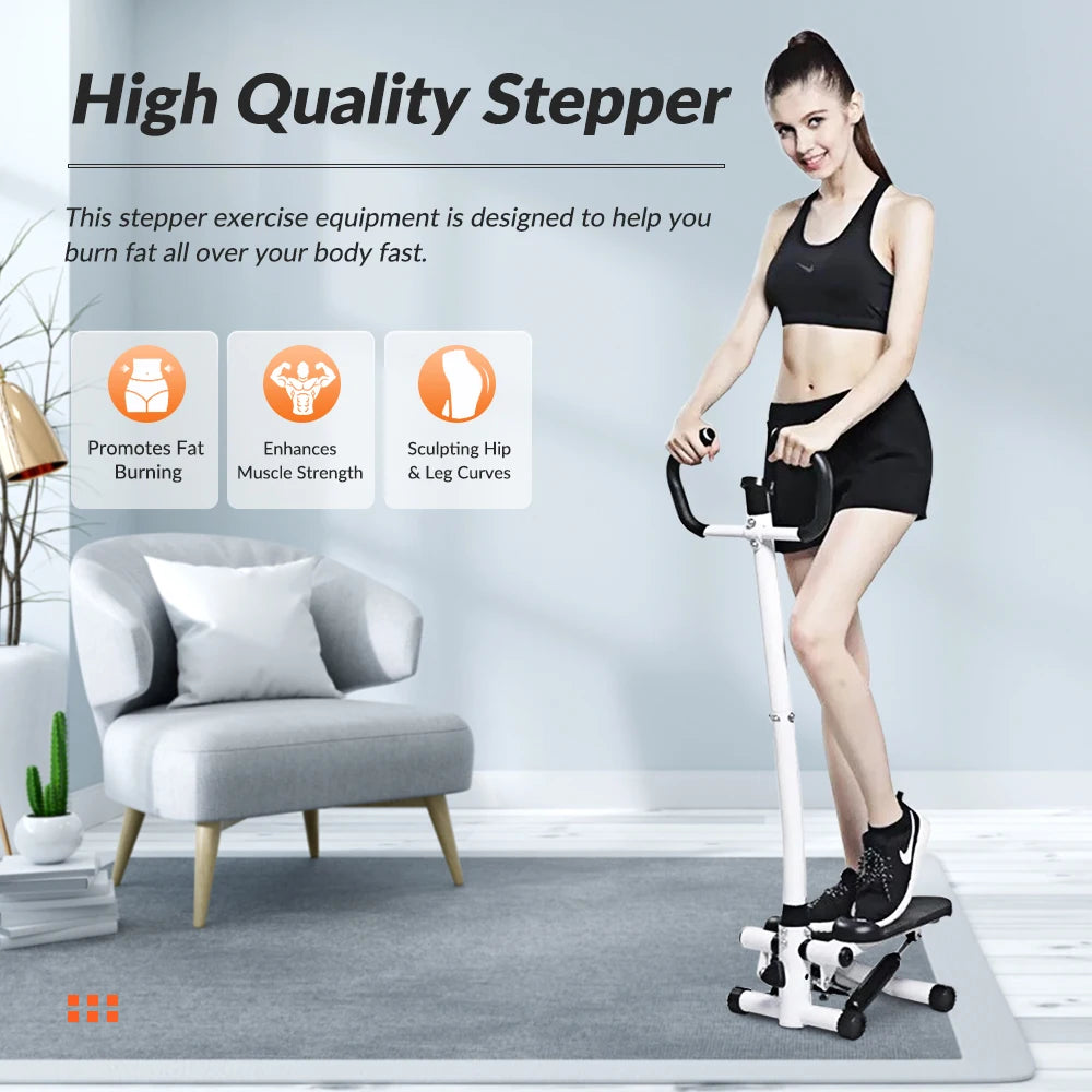 Mini Stepper Exercise Machine With Resistance Bands LCD Display