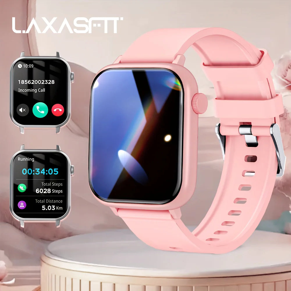 LAXASFIT Waterproof Smartwatch Bluetooth Call Voice Assistant for Android iOS