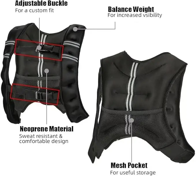NONECN Weighted Vest 12-30 Lbs For Men Women Fitness Training