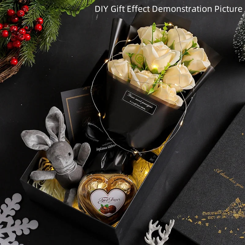 NONECN 9 Heads Soap Flower Rose Bouquet Artificial Flowers Decoration