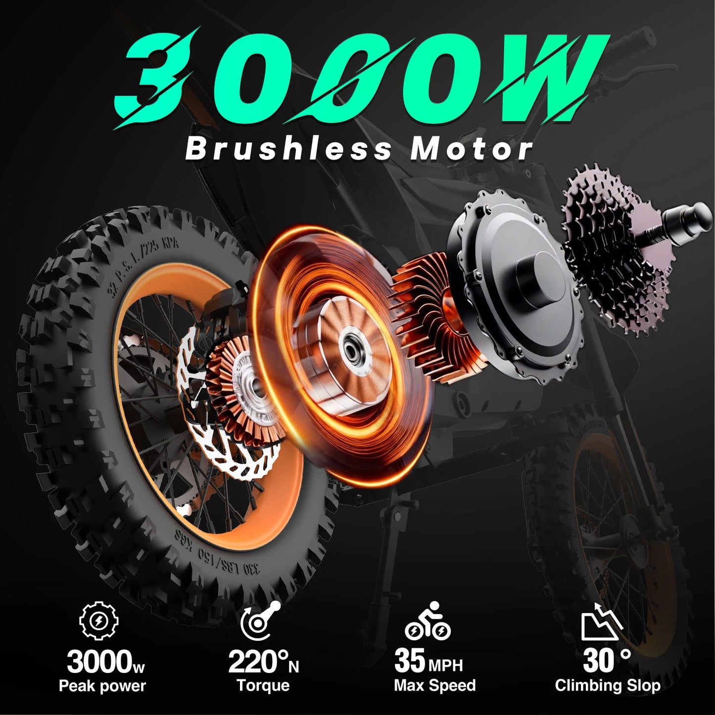 Pazolle 3000W Electric Dirt Bike All Terrain With Hydraulic Brakes