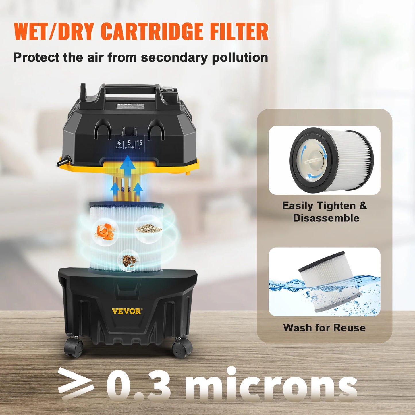 SucceBuy 1200W Portable Wet And Dry Vacuum Cleaner