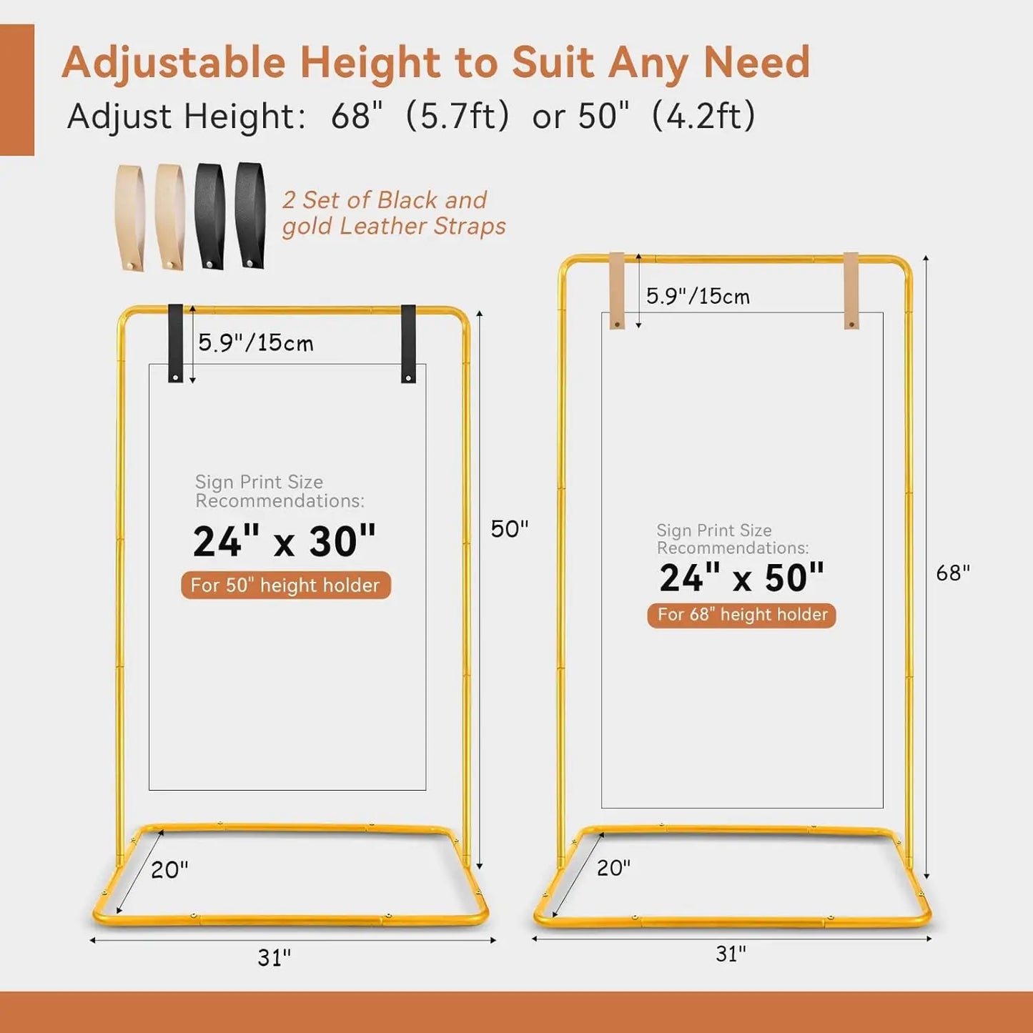 Wedding Welcome Sign Stand Heavy Duty Easel With Leather Straps