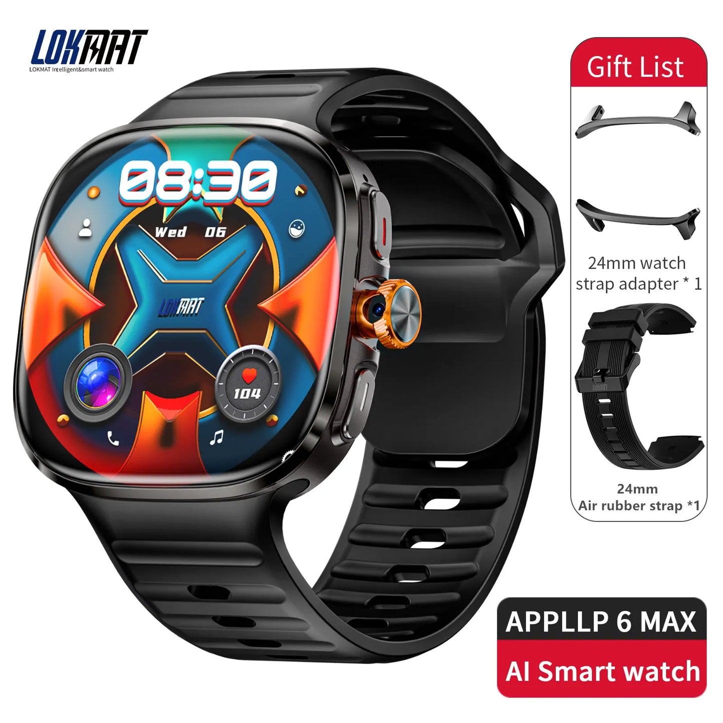 LOKMAT APPLLP 6 MAX Android Smart Watch Phone AI Translation