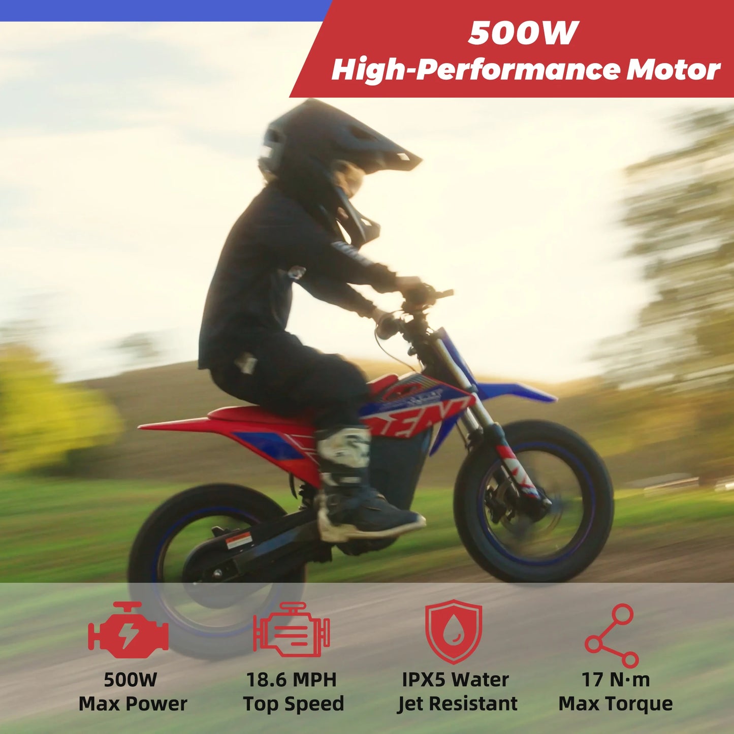 RFN Warrior Kids Electric Dirt Bike Off Road Motorcycle