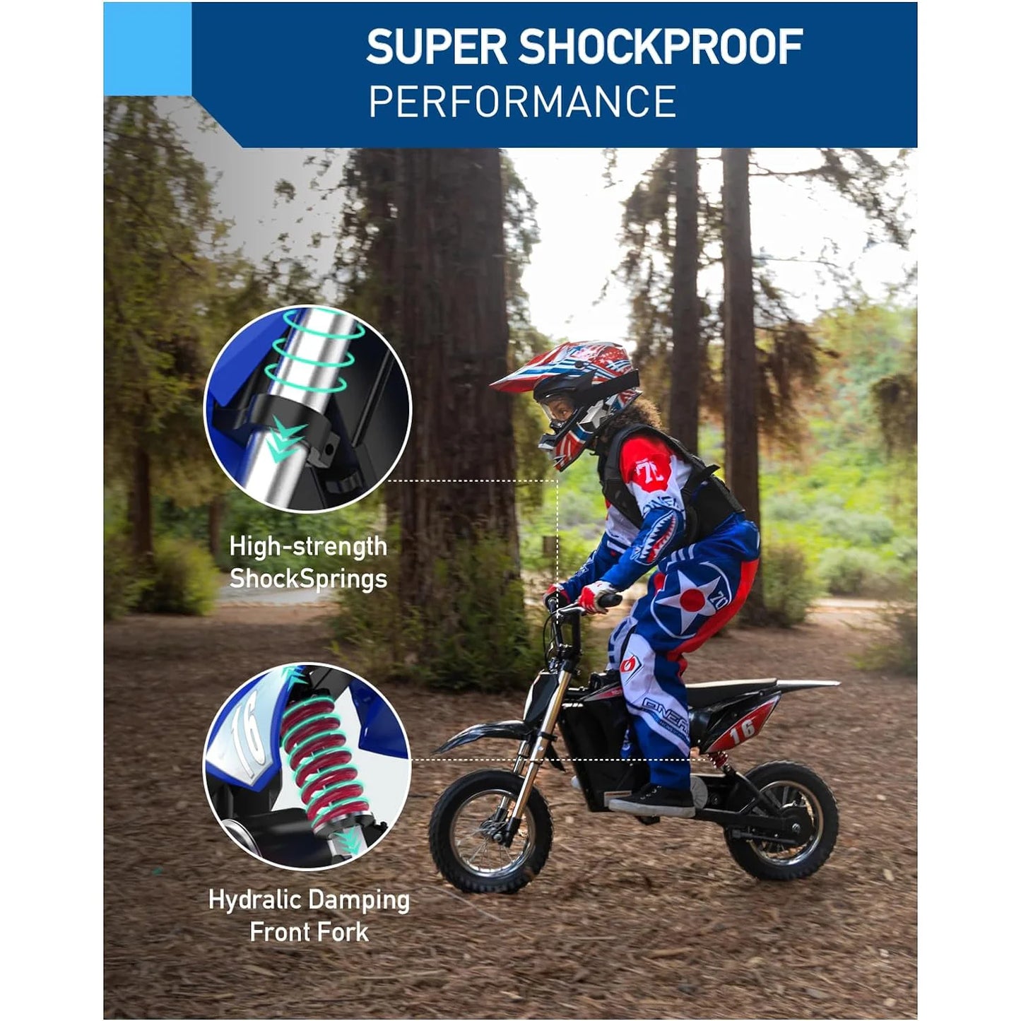 Hiboy 36V 300W Dirt Bike Kids Three Speed Ride Onboard