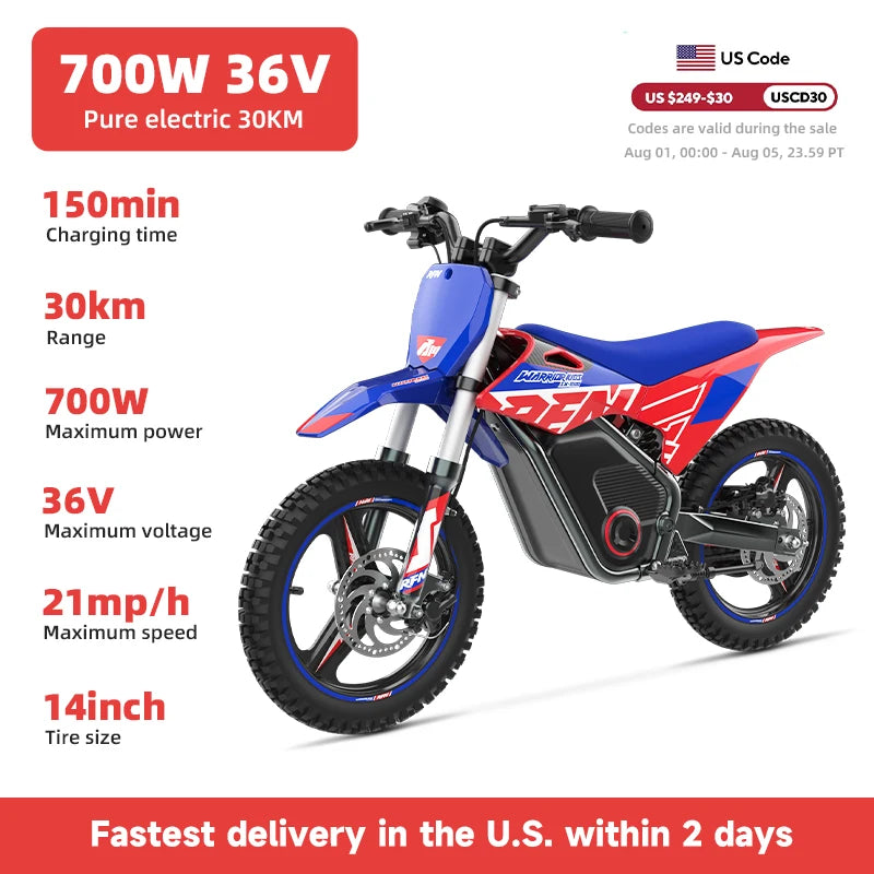RFN Warrior Kids Electric Dirt Bike Off Road Motorcycle