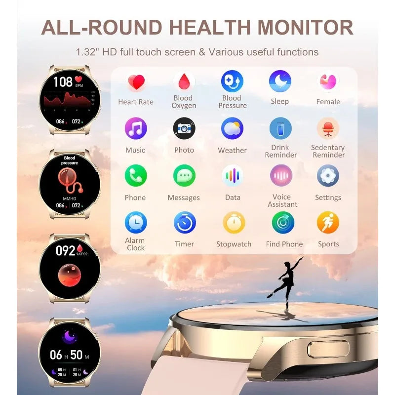 INNOFOVO Women's Smartwatch With Answer Calls Waterproof Fitness Tracker
