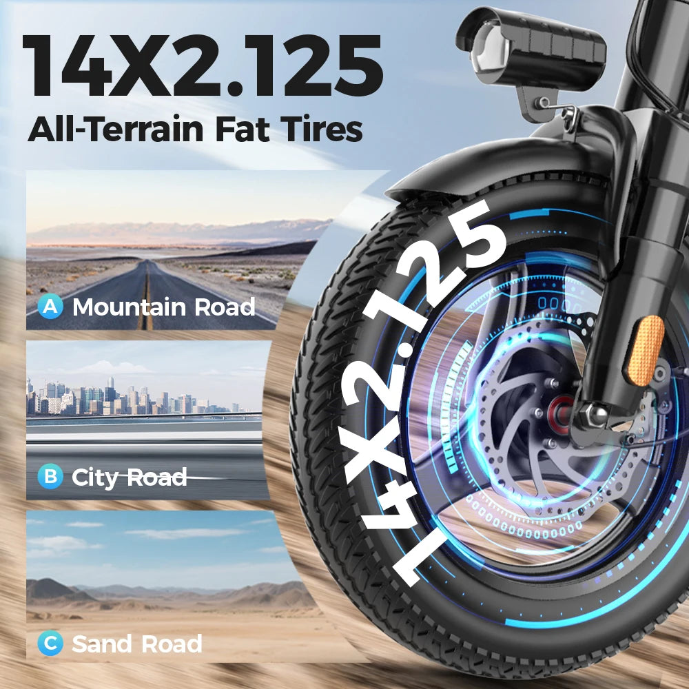 UPlee GS3 Electric Bicycle 750W Peak Motor 48V Removable Battery