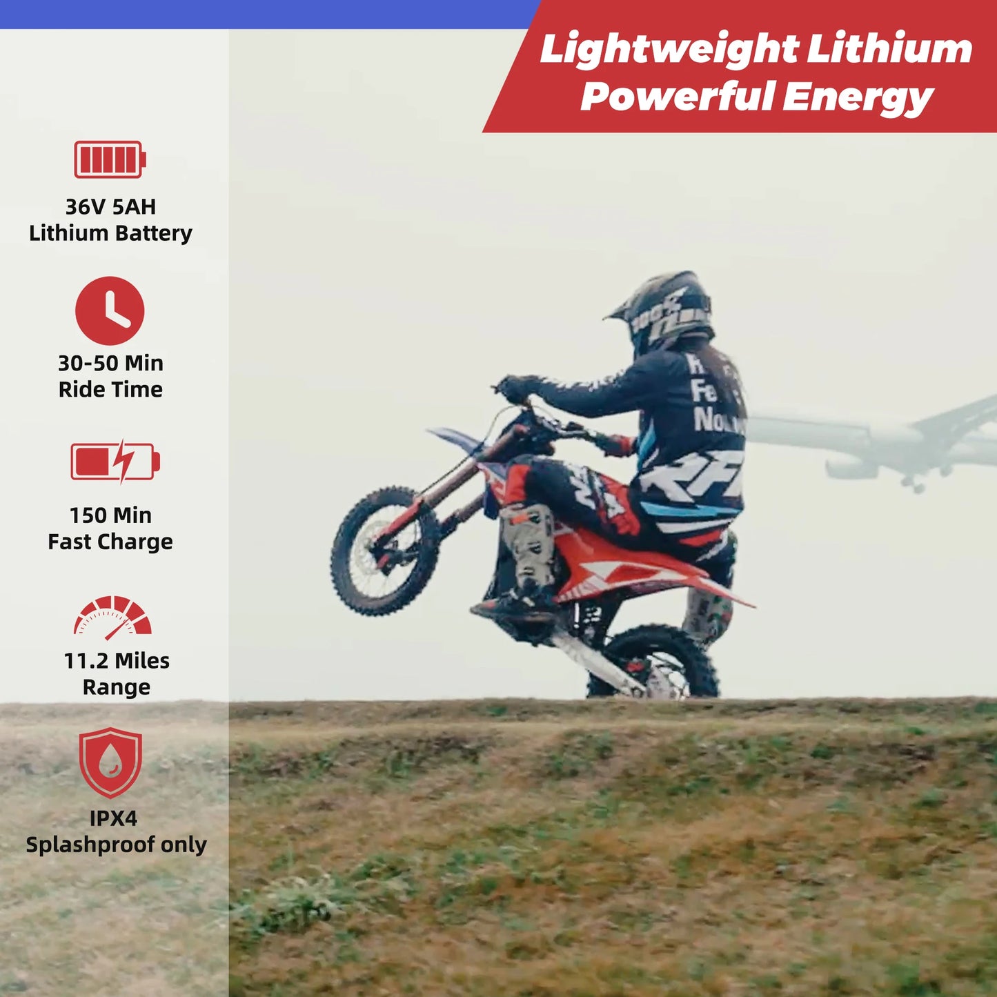 RFN Warrior Kids Series Electric Dirt Bike Off Road 4-8