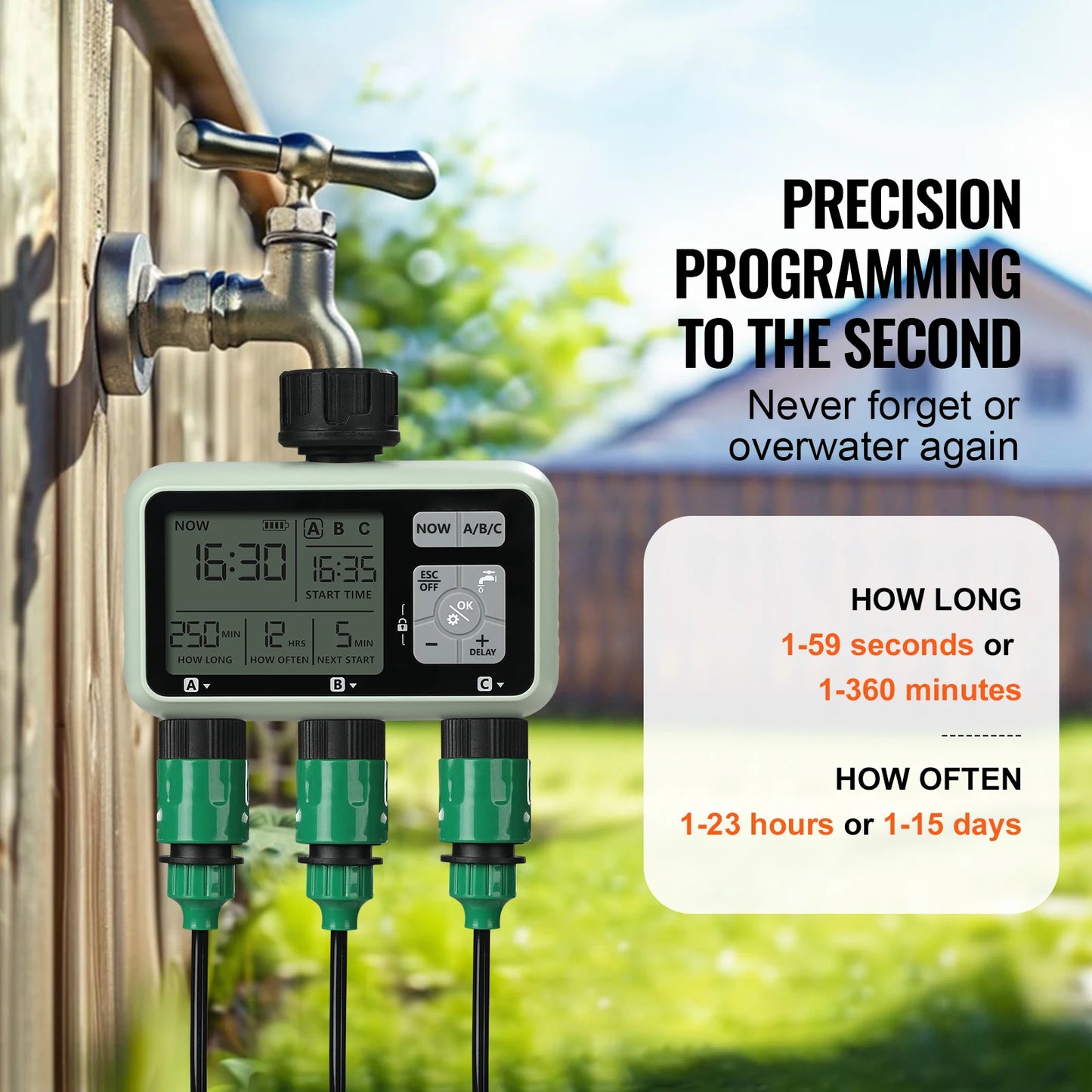 SucceBuy Water Timer 3 Outlet Hose Splitter With LCD Display
