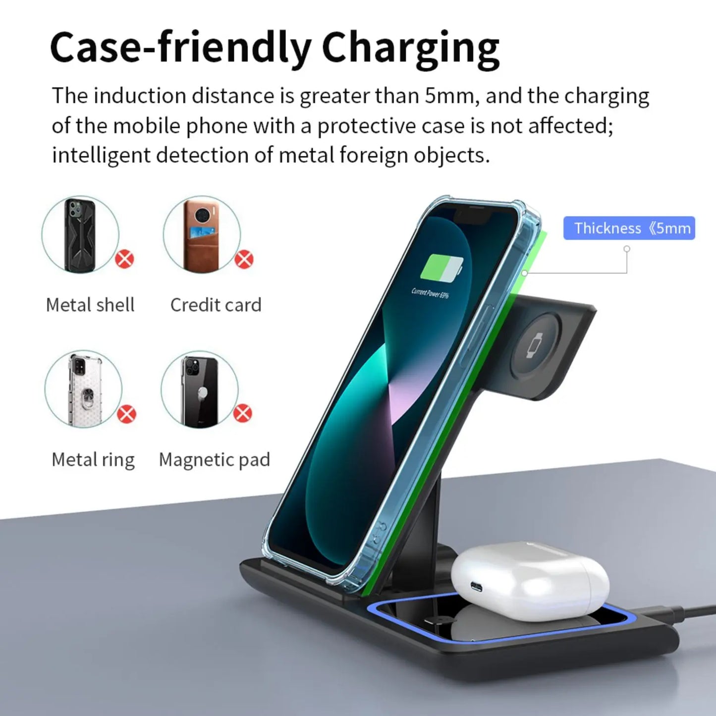 Ultrafast 15W 3 In 1 Wireless Charging Dock iPhone AirPods