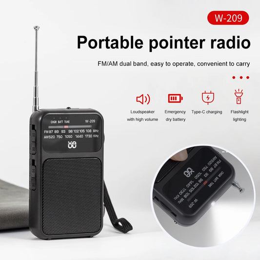 Shunmaii AM FM Radio With Built-In Speaker And 3.5mm Jack