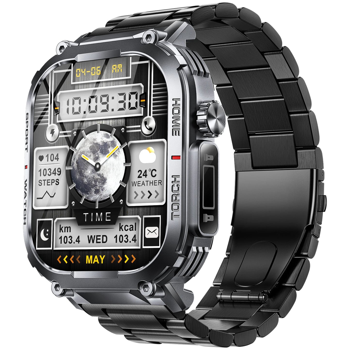 EIGIIS Smartwatch Men 3ATM Waterproof With Compass And LED Flashlight