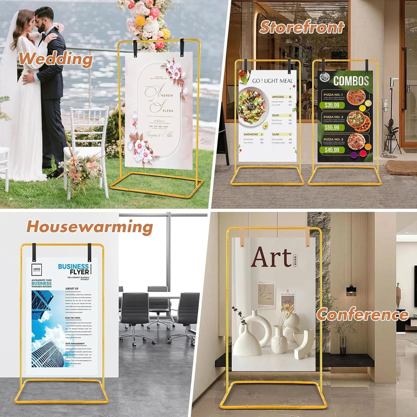 Wedding Welcome Sign Stand Heavy Duty Easel With Leather Straps