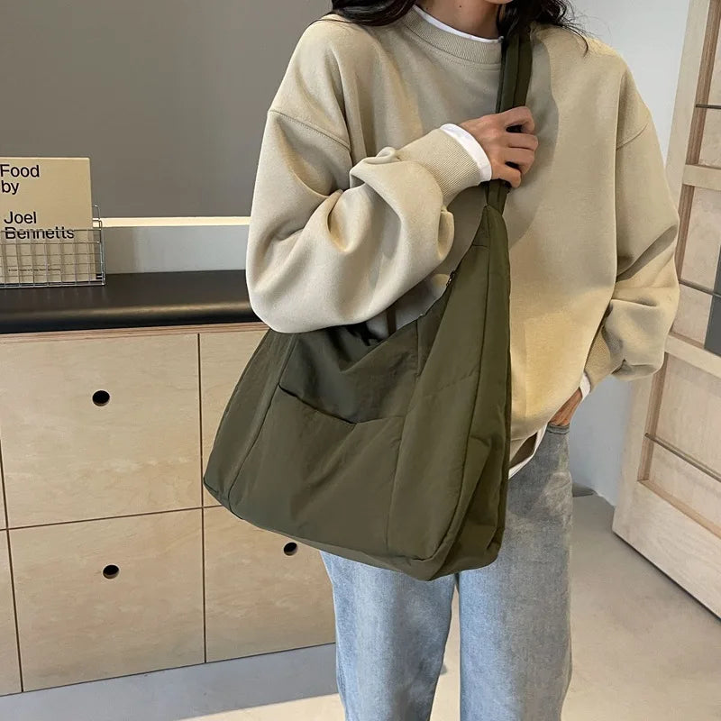NONECN Womens Soft Cloth Shoulder Bag Crossbody Tote