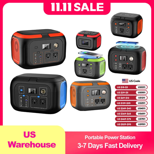 SinKeu Portable Power Station 600W 110V AC Outlets For Camping