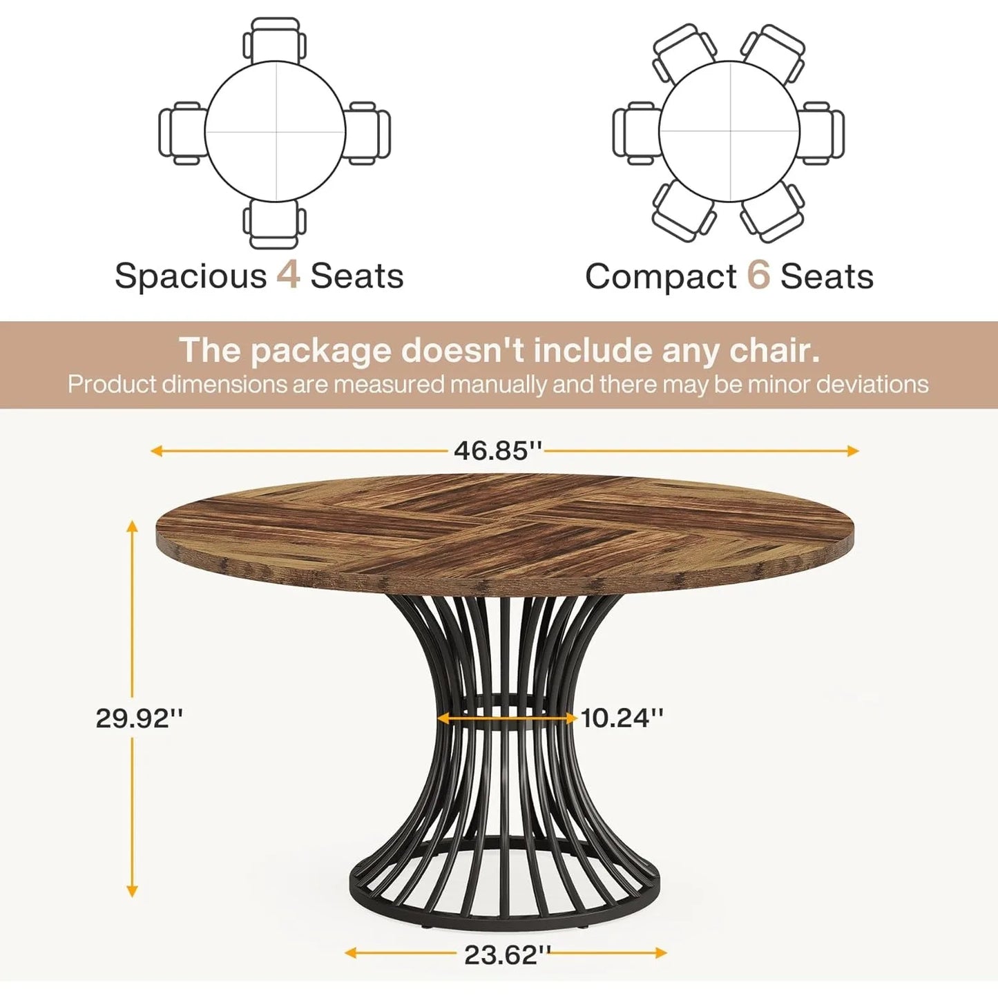 Little Tree Round Conference Table With Metal Base For Office