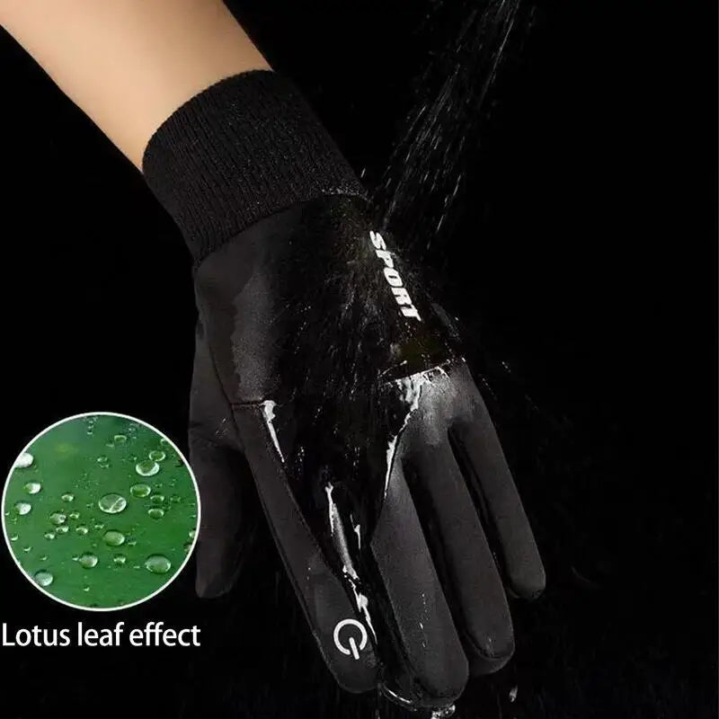 NONECN Winter Waterproof Touch Screen Fleece Gloves