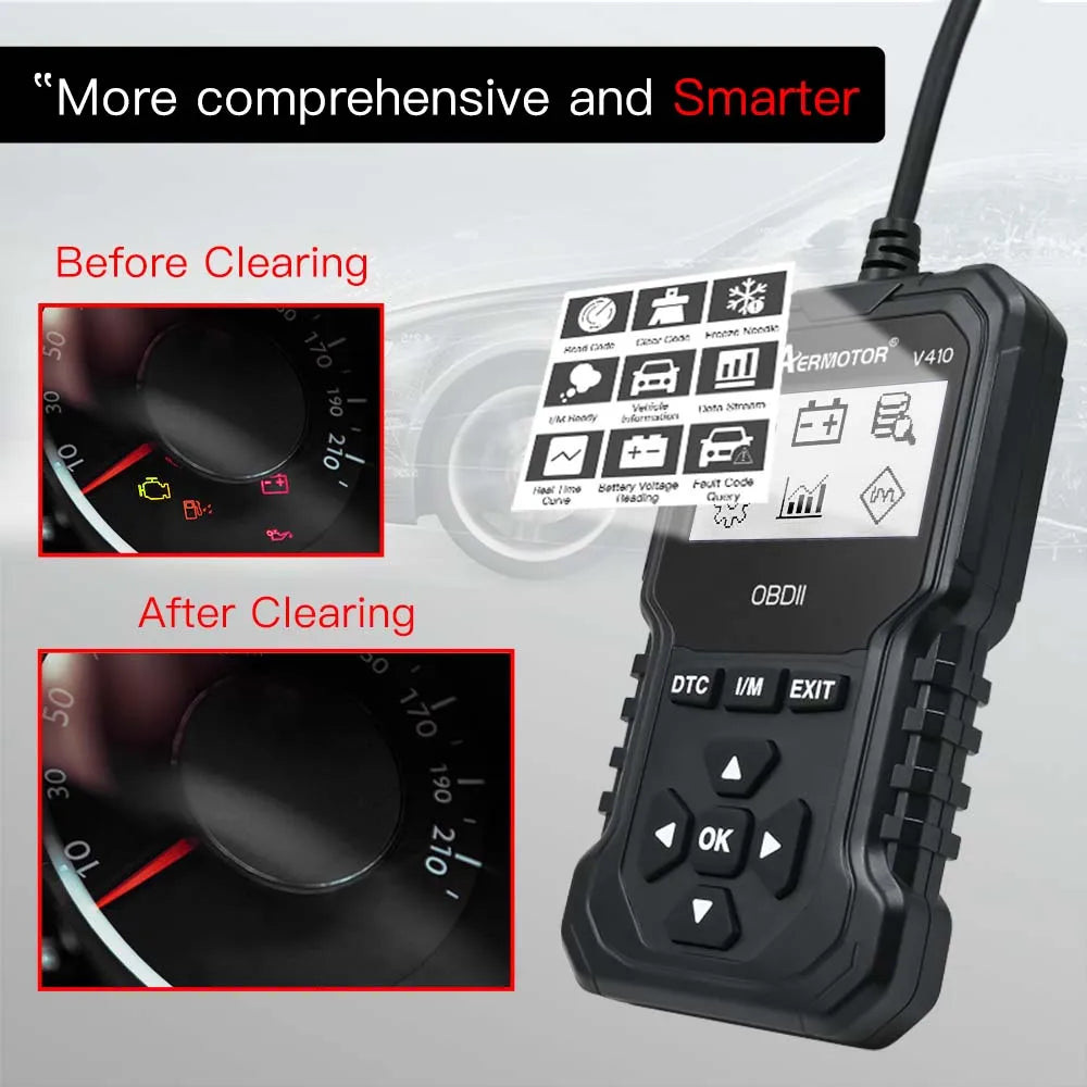 Aermotor V410 OBD2 Diagnostic Tool Code Reader For OBDII Cars