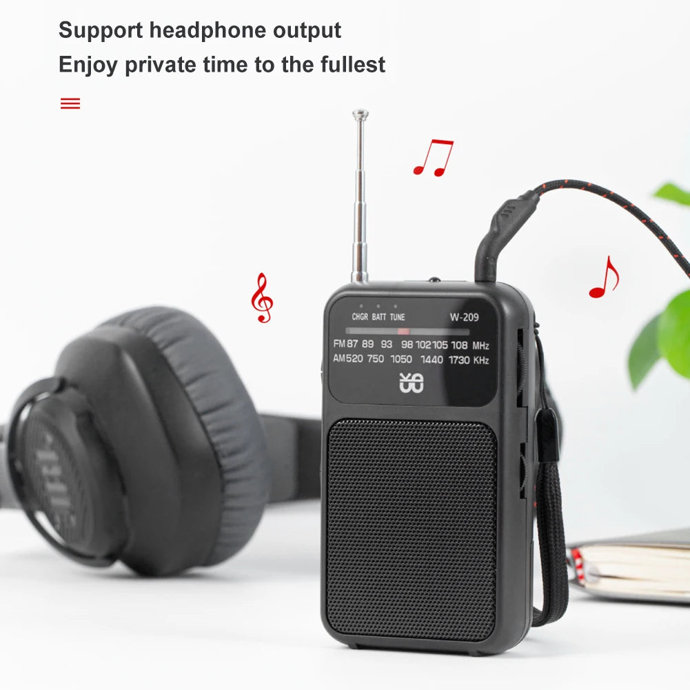 Shunmaii AM FM Radio With Built-In Speaker And 3.5mm Jack
