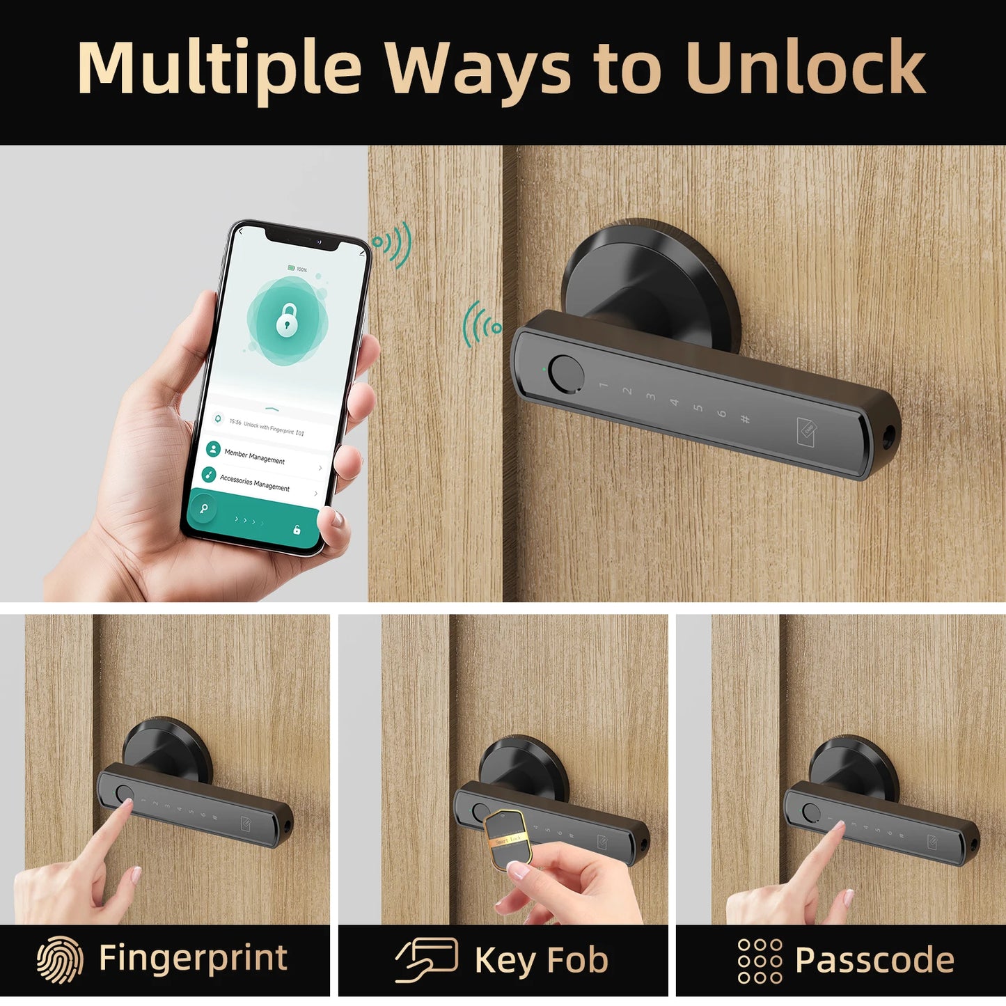 Viladepot Smart Lock Fingerprint Door Lock With App And Keypad