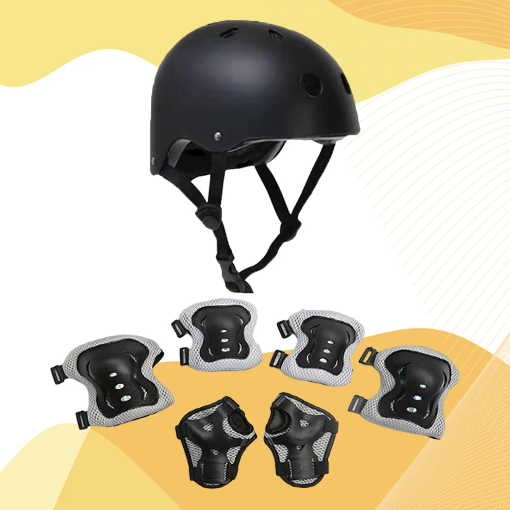 Children Protective Helmet And Pads Set Adjustable For Bicycle Skateboard