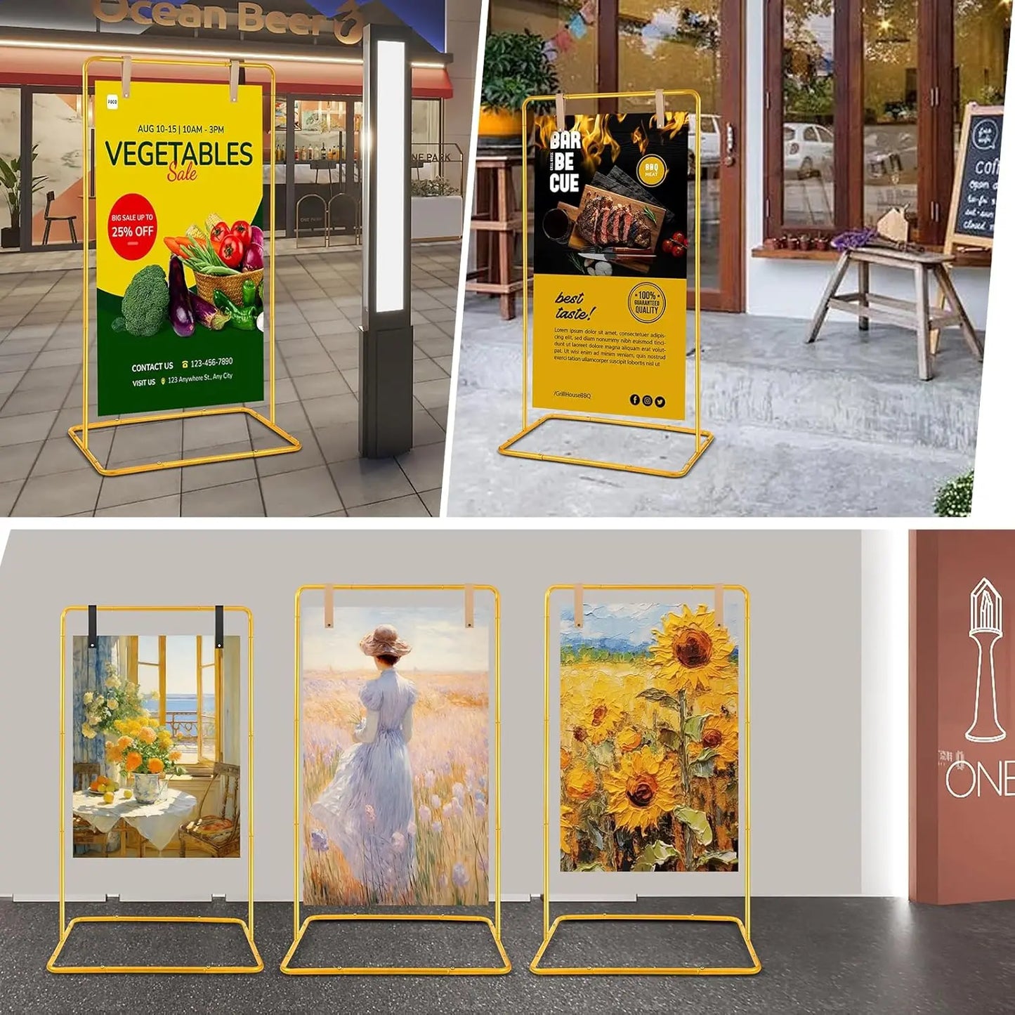 Wedding Welcome Sign Stand Heavy Duty Easel With Leather Straps