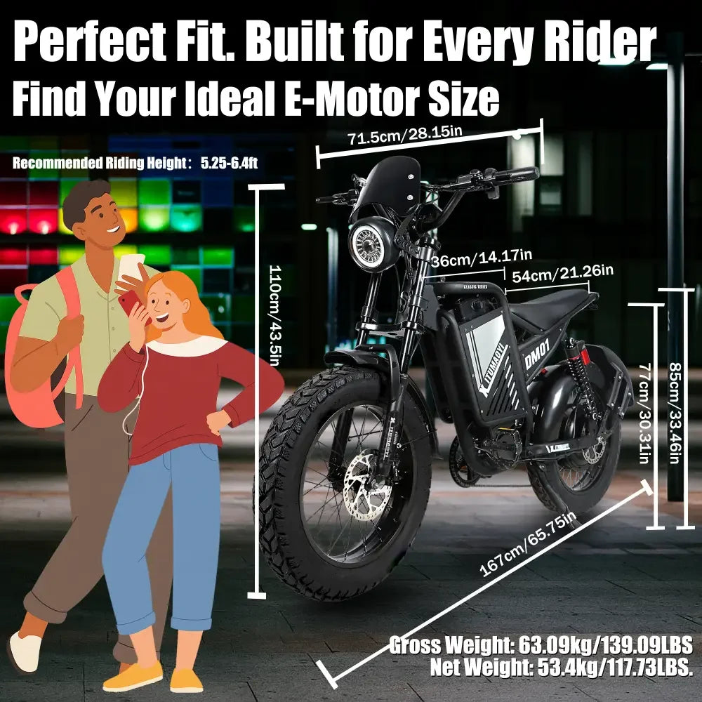 Baolujie DM01 60V 30Ah Electric Bicycle E-Bike 42 MPH