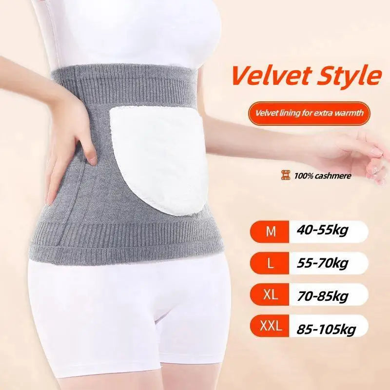 okerqi Cashmere Waist Warmer Belt with Lumbar Support and Thermal Protection