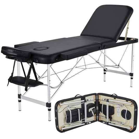 Portable Aluminum Massage And Tattoo Table With Adjustable Lash Bed