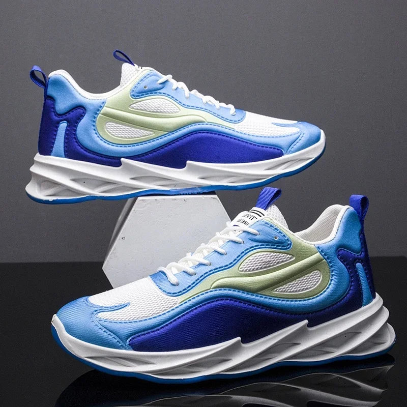 LISCN Men Running Shoes Cushioned Sneakers Breathable Walking Trainers