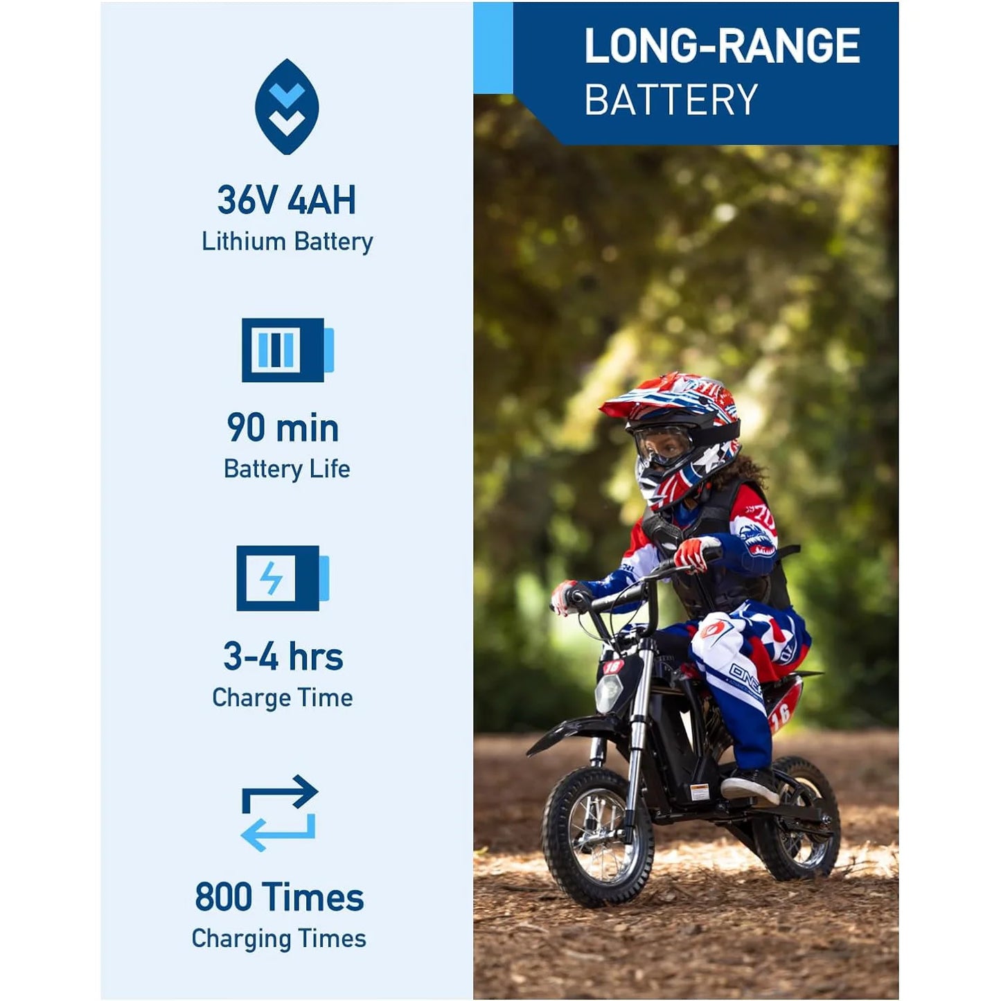 HIBOY 36V 300W Electric Kids Dirt Bike Three Speed
