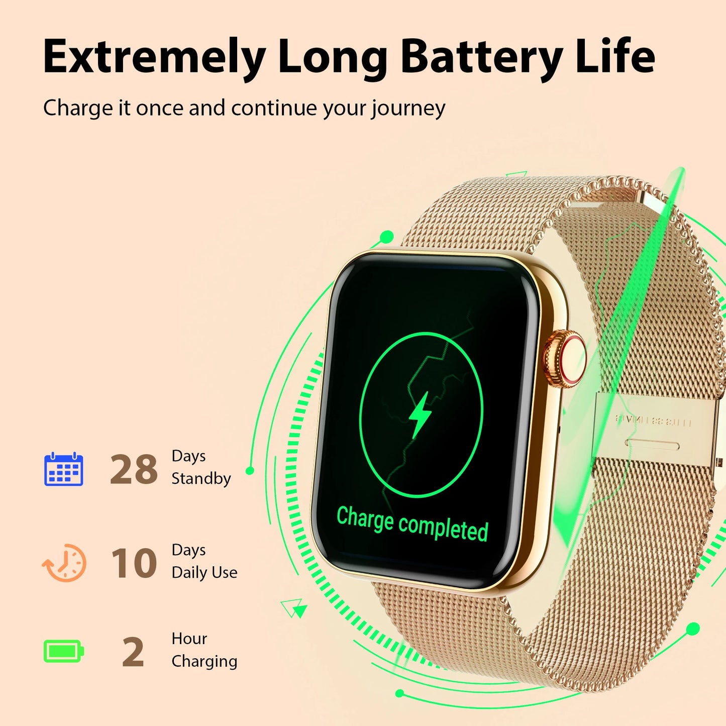 Smartwatch Fitness Tracker For iPhone Android With Calling Function