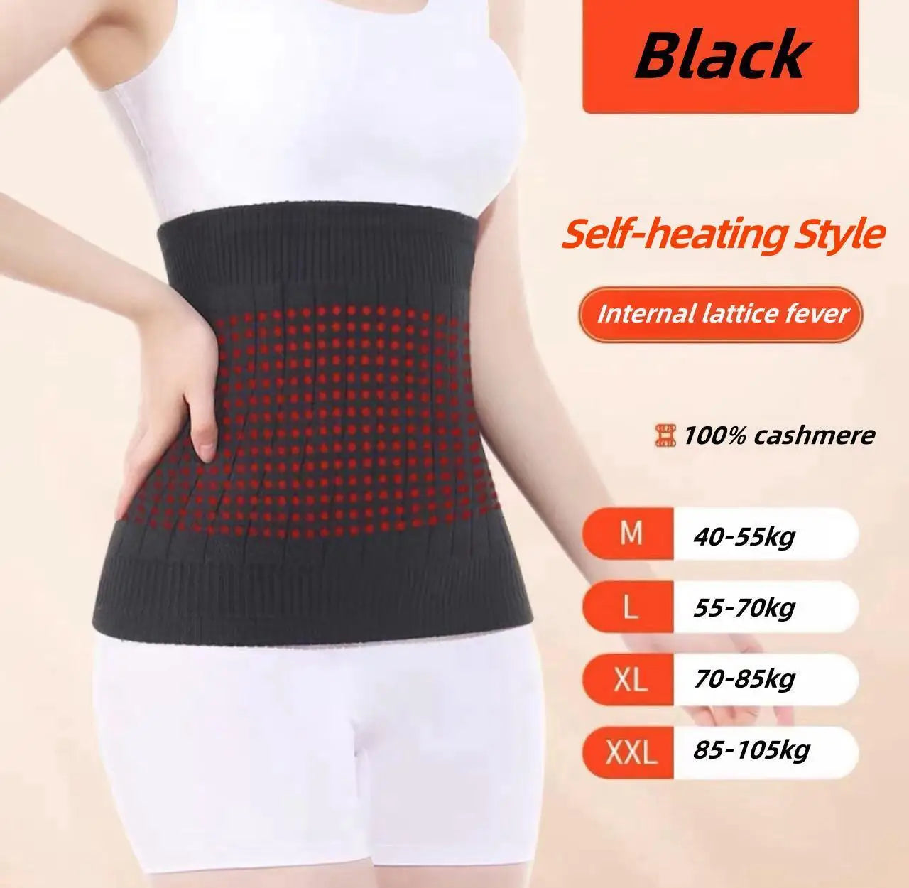 okerqi Cashmere Waist Warmer Belt with Lumbar Support and Thermal Protection