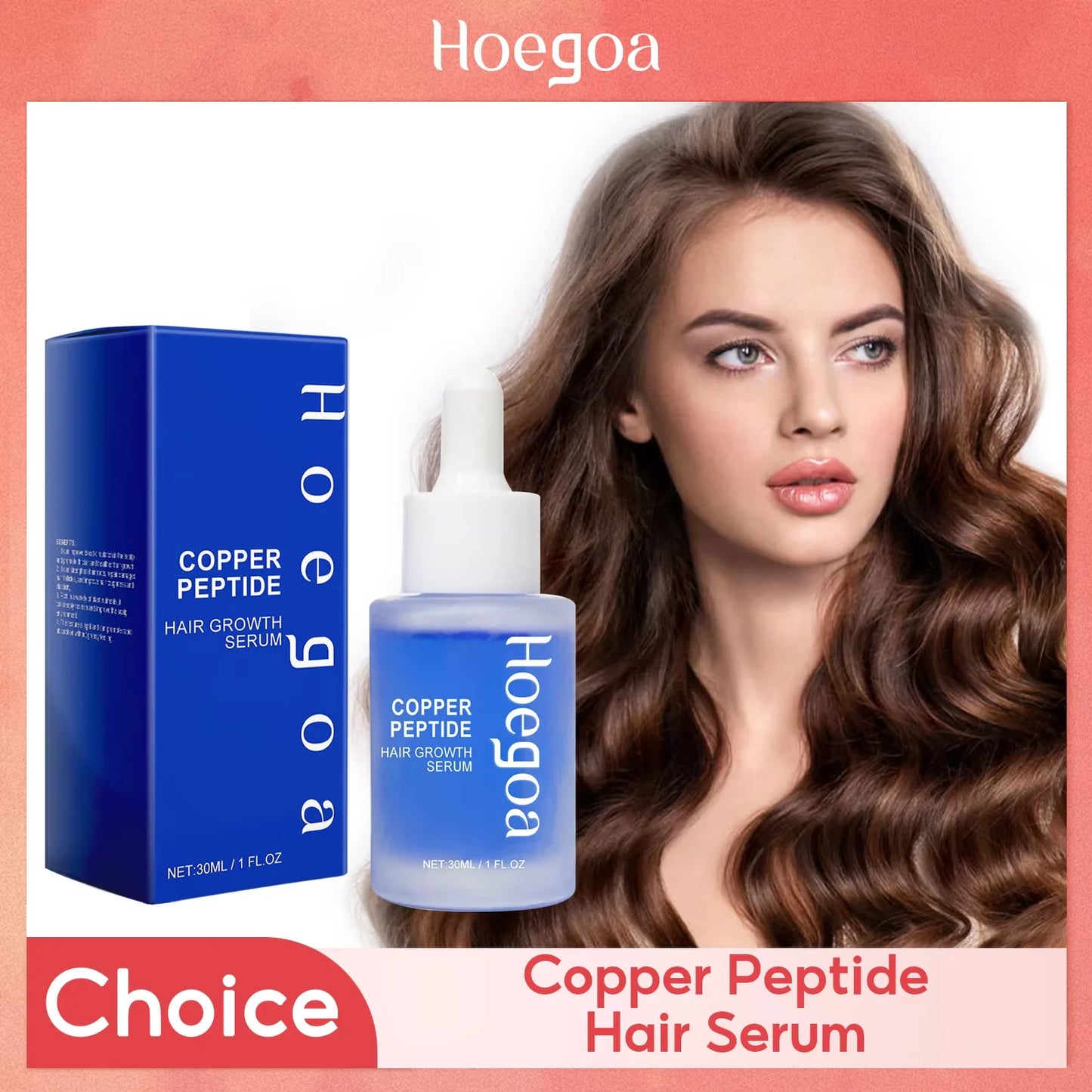 Copper Peptide Hair Growth Serum for Scalp Care and Density