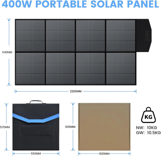 CTOLITY 400W Portable Solar Panel Kit Foldable 18V IP65 Waterproof