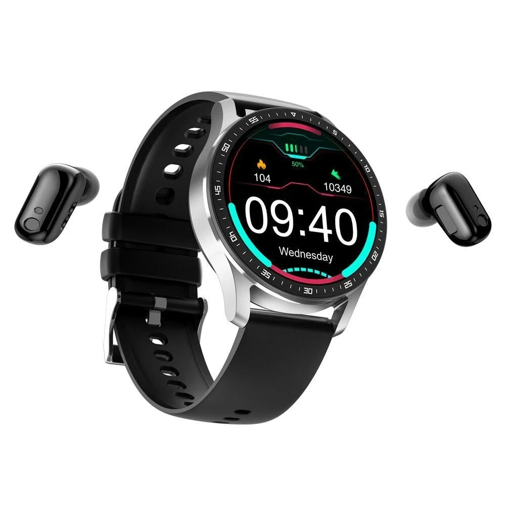 2 In 1 Smartwatch With Earbuds TWS Bluetooth Heart Rate